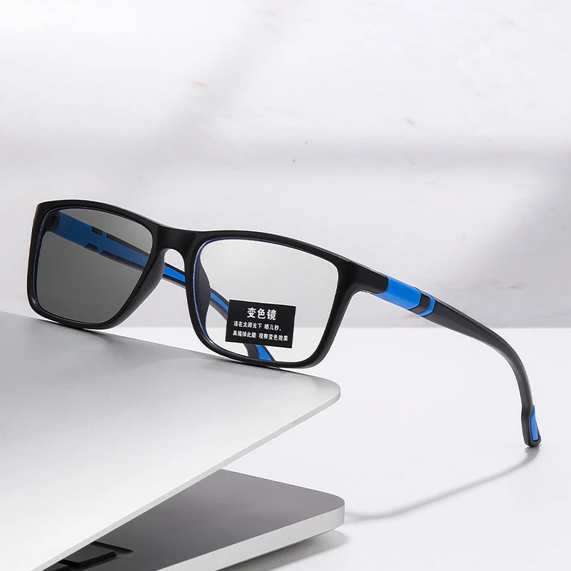 Fashion Photochromic Reading Glasses for Men Sports Glasses Anti Blue Light Glasses +100 +150 +200 +250 +300 +350 +400