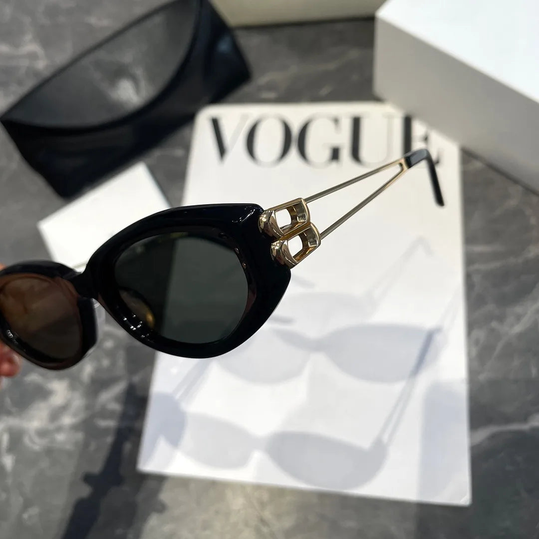 Fashionable Korean Style Cat Eye Sunglasses Unisex Square Frame UV Protection Sun Glasses Elegant Classic Retro