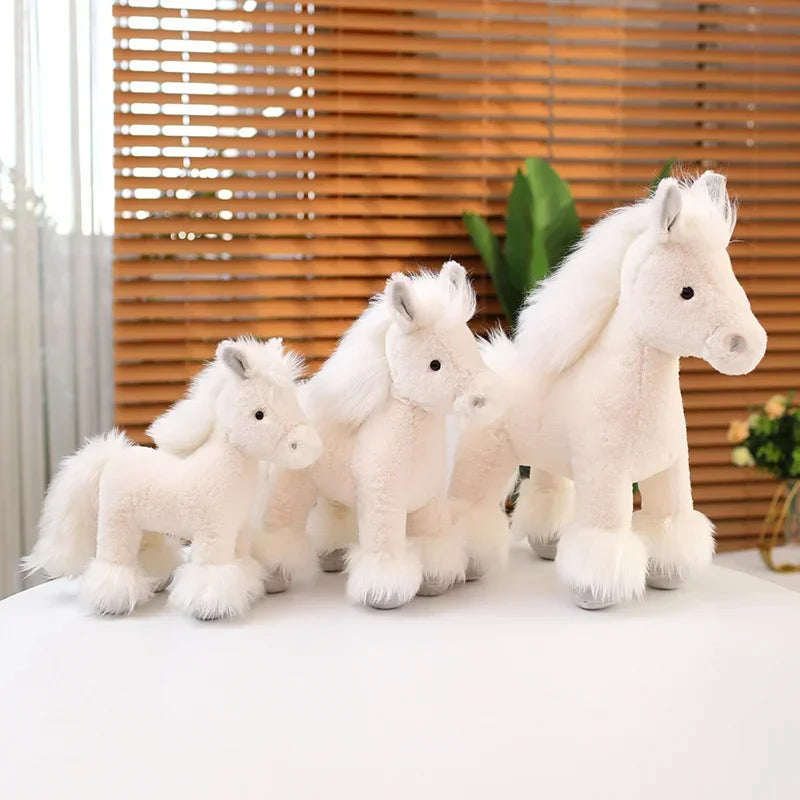 Real Life Horse Plush Dolls Stuffed Animal High Quality Super Realistic Pony Plush Toys Classic Birthday Gift For Children