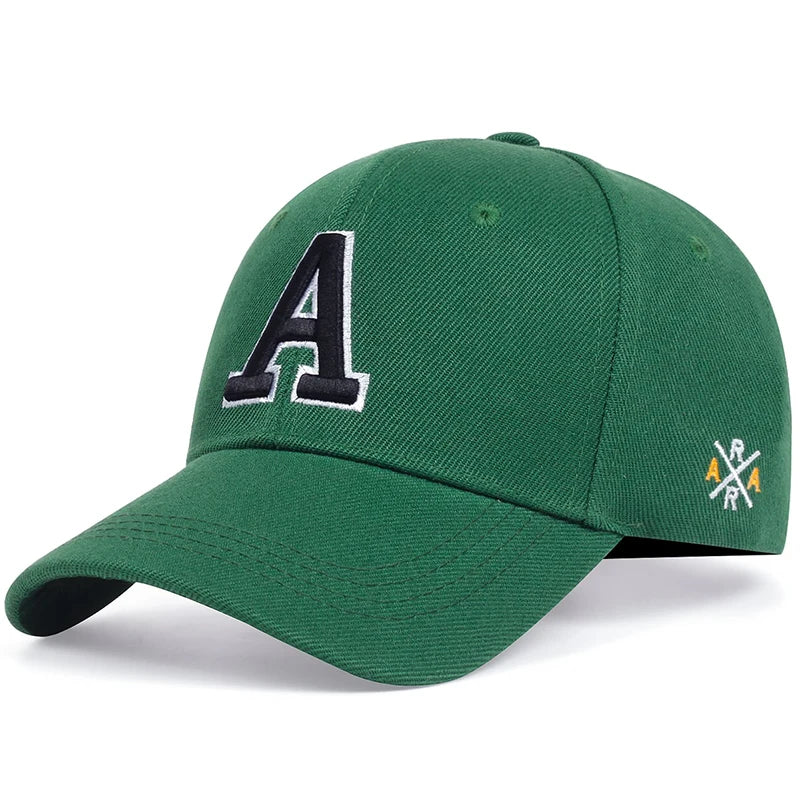 Unisex A Letter Side Embroidery Baseball Caps Season Outdoor Adjustable Hats