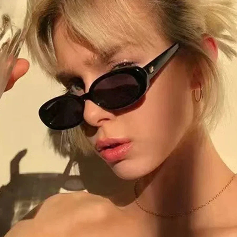 JNPCXI Oval Sunglasses Women Luxury Brand Designer Vintage Small Oval Sun Glasses Retro Men Rivets Sun Glasses Oculus