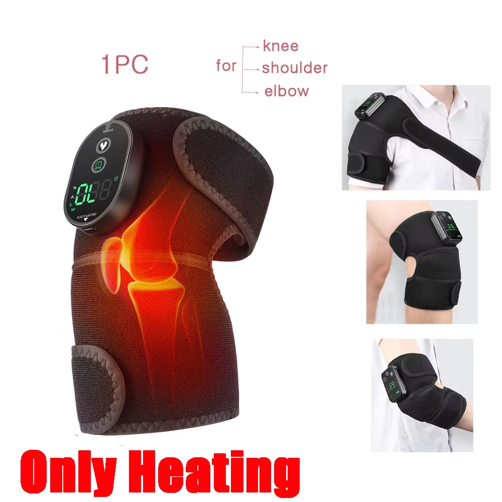 Eletric Knee Heating Massager 3 in 1 Elbow Shoulder Knee Pad Thermal Vibration Support Belt Muscle Relax 3-Speed Heated
