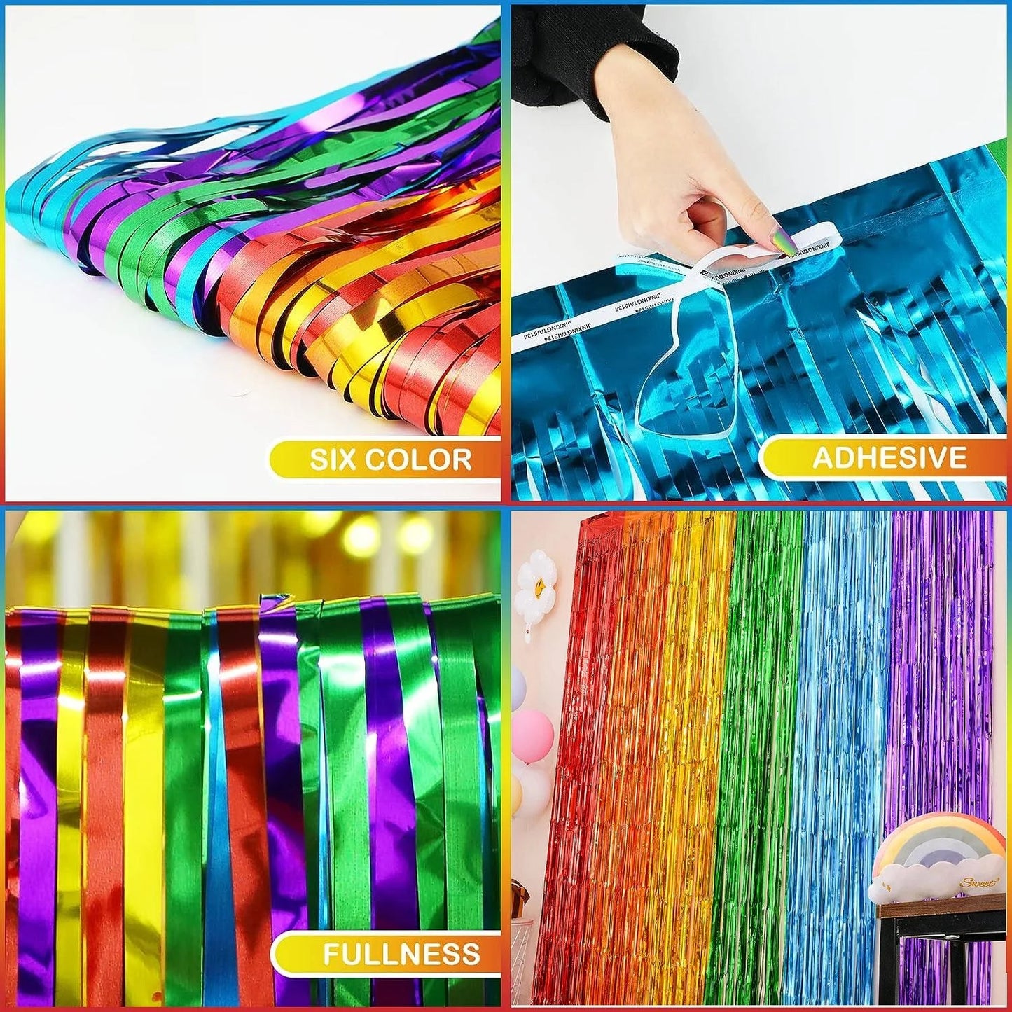Party Backdrop Fringe Tinsel Curtain Adult Kids Birthday Party Wedding Decoration Baby Shower Graduation Favor Supplies