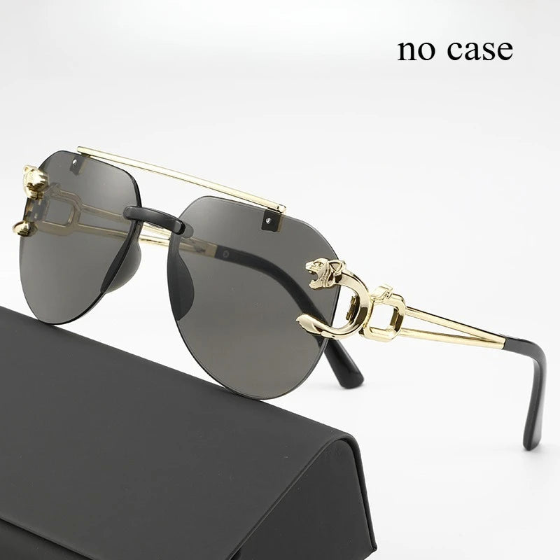 Gradient Punk Sunglasses UV400 Frameless Eyewear Vintage Sun Glasses for Women Men