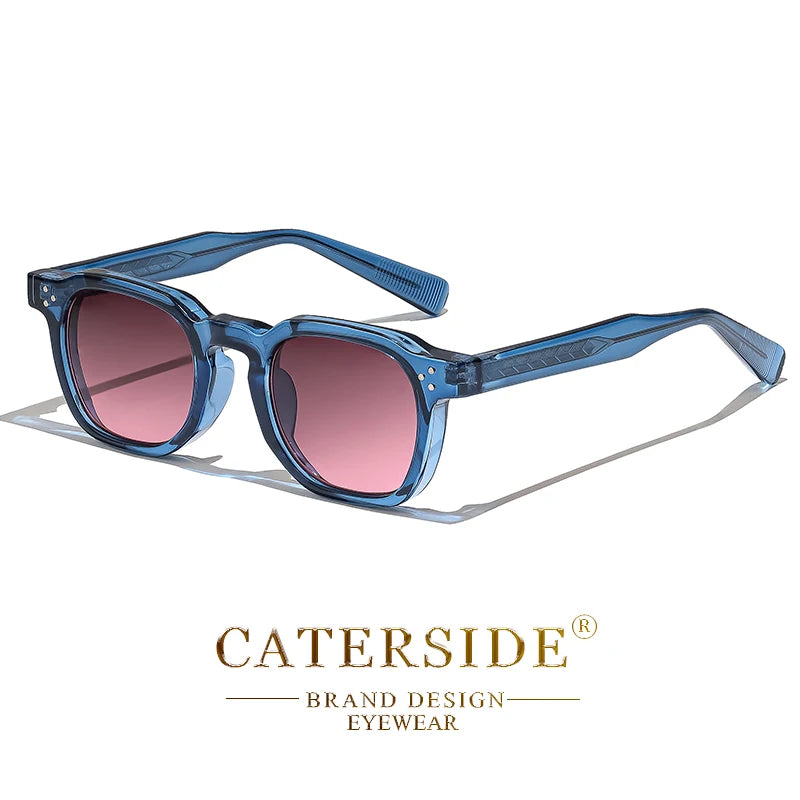 CATERSIDE New Retro Punk Square Sunglasses Men Small Frame Personalized Design Sun Glasses for Women Travel Party Festival Gift