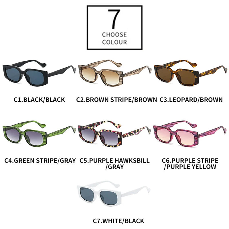 JNPCXI New Rectangle Sunglasses Women Fashion Stripe Gradient Men Sun Glasses Shades UV400