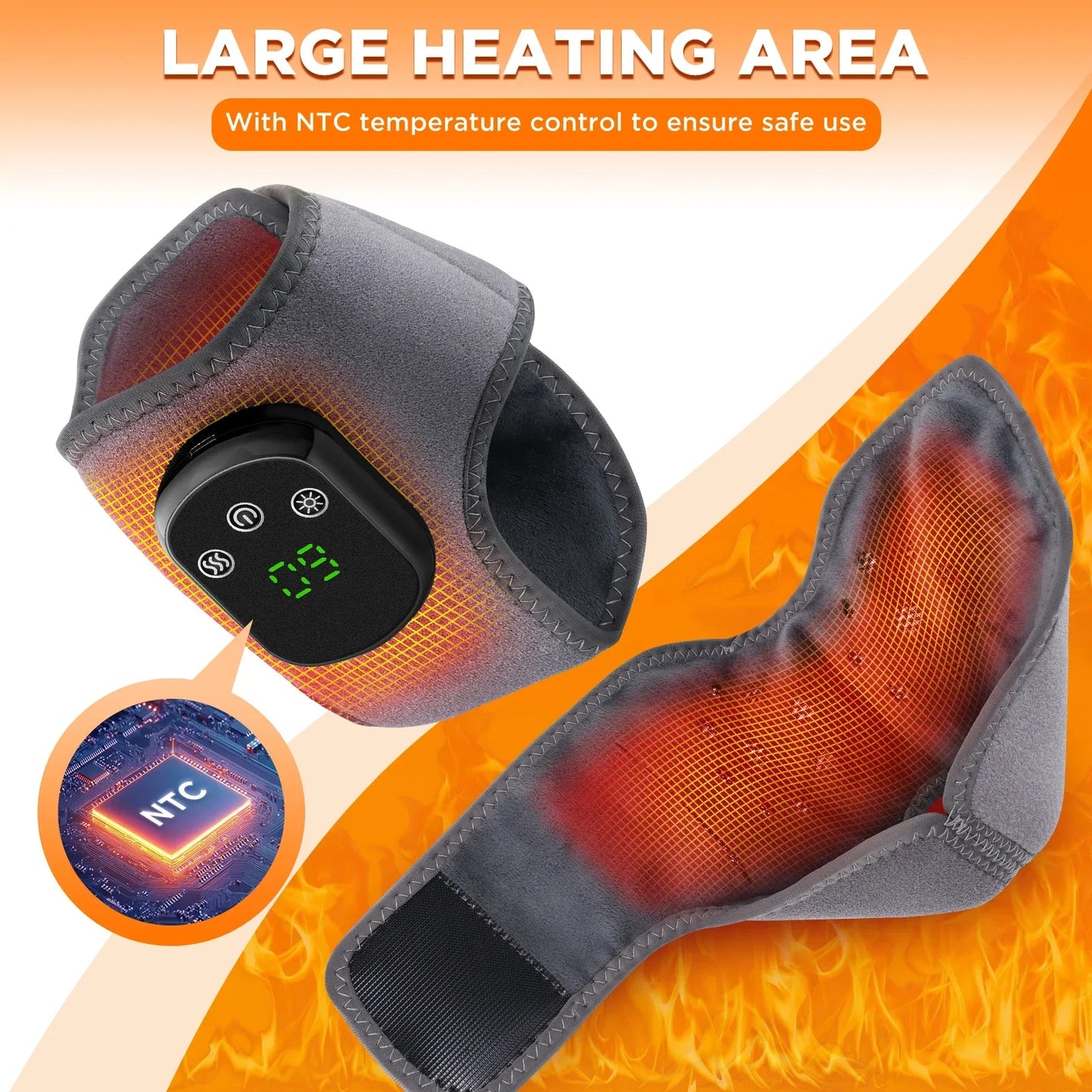 3/5 Level Heating Ankle Guard Vibration Massage Hot Compress Foot Brace Ankle Wrap Feet Protector Rechargeable Thermal Foot Band