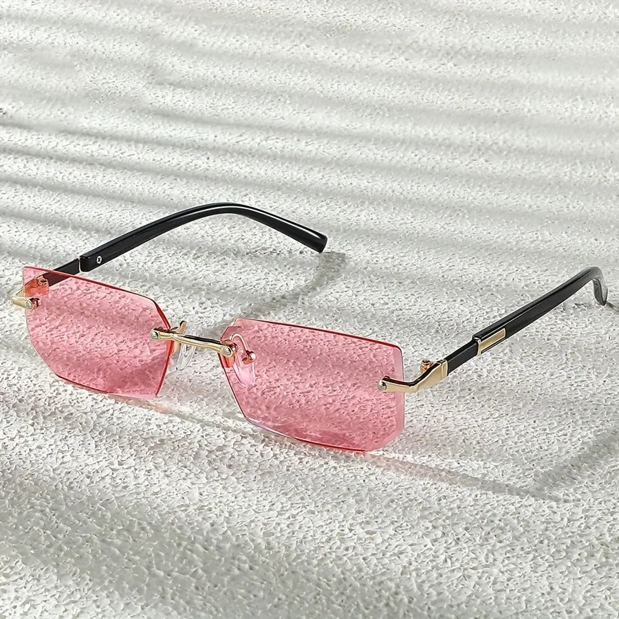 1 Pair of Fashionable Square Frameless Glasses for Both Men and Women Casual Daily Wear Simple Party Photography