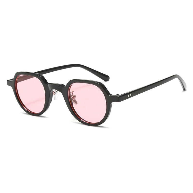 JNPCXI New Fashion Round Sunglasses Women Ocean Lens Leopard Blue Eyewear Men Trending Rivets Punk Sun Glasses