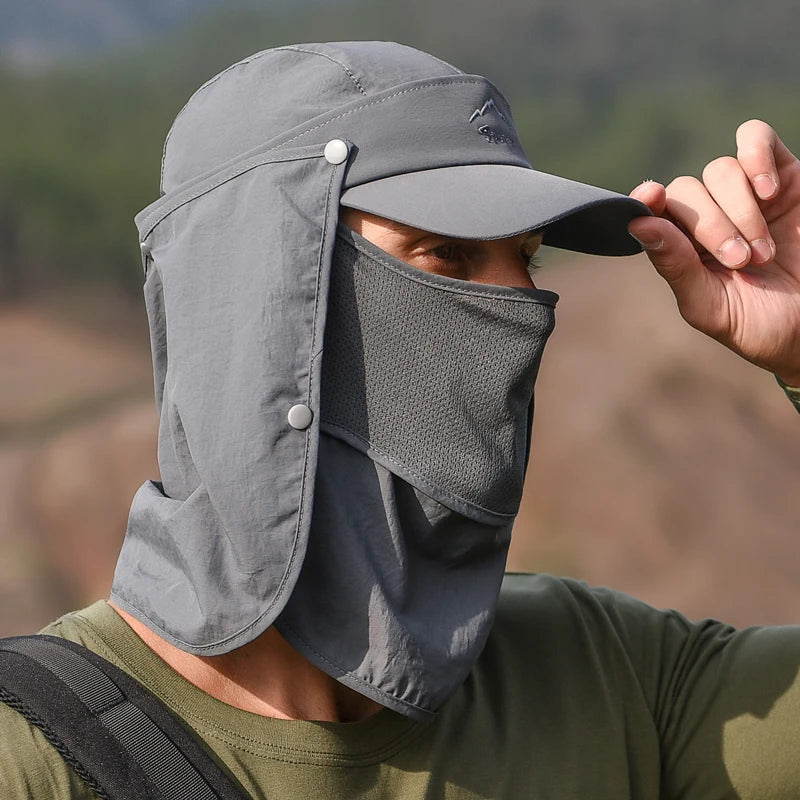 9071-Multifunctional sun hat summer speed dry outdoor fishing hat man sun hat baseball cap male cross-border