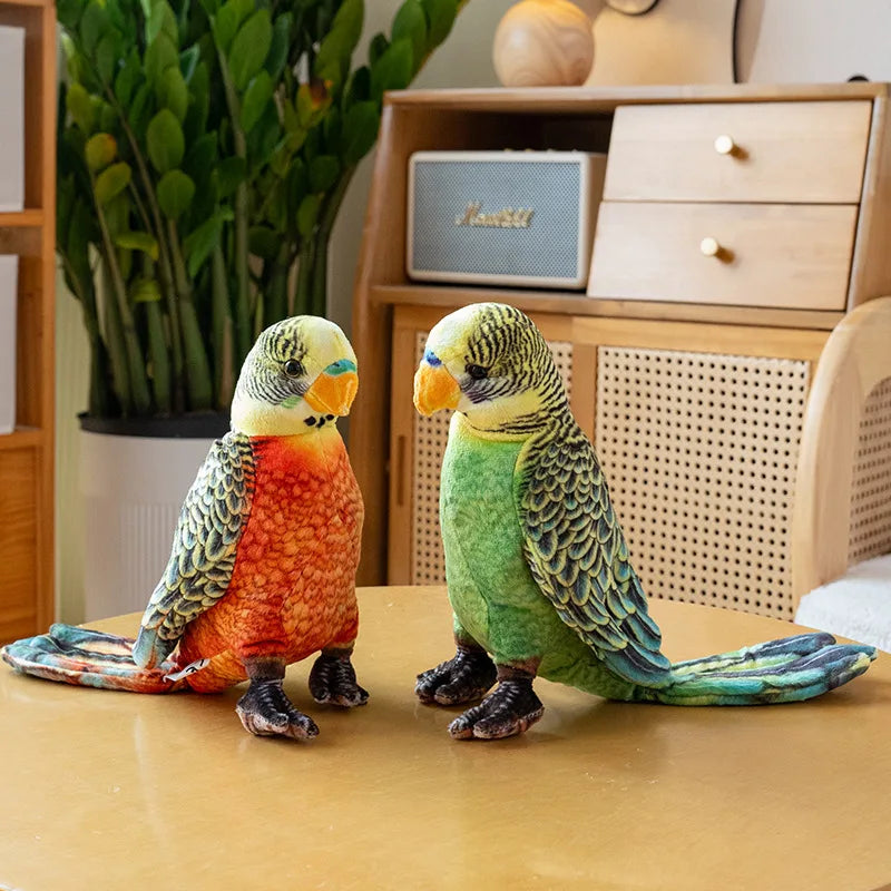 23cm Cute Lifelike Parrot Printed Animals Delicate Toy Pet Bird Bright Colour Plush Doll Zoo Souvenir Party Photo Props