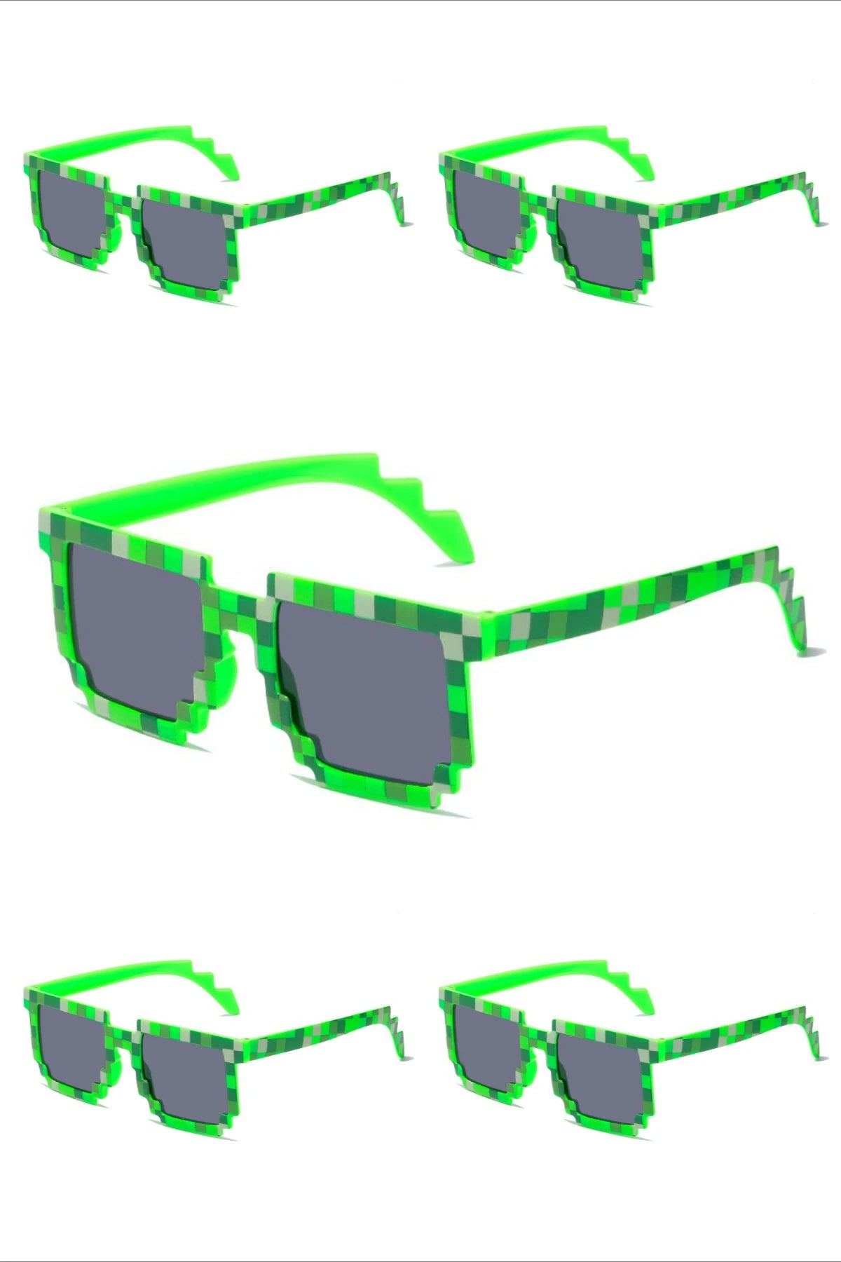 5PCS New Mosaic Glasses Fashion Trend My World Personalized Pixel Sunglasses