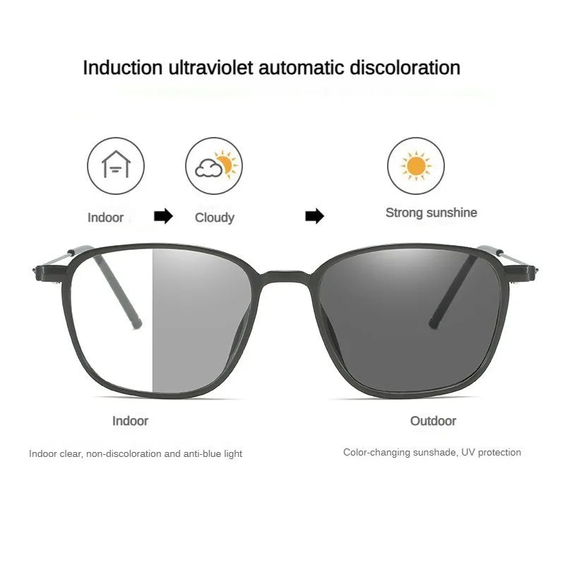 Computer Eye Glasses Metal Frame Anti Radiation Glasses Photochromic Eyeglasses Replaceable Lens Unisex
