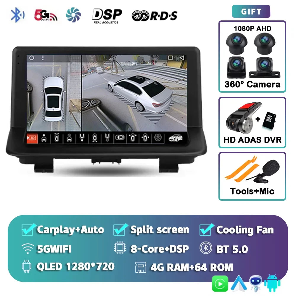 For Audi Q3 1 8U 2011 - 2018 2K 12+256 QLED Android 15 CarPlay Car Radio Multimedia Video Player GPS stereo Head Unit 4G WIFI