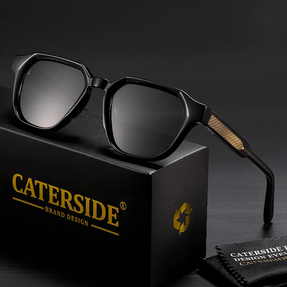 CATERSIDE Fashion Men's Sunglasses Square Frame Luxury Brand Design Sun Glaasses Women's Outdoor Travel Beach Glasses Uv400