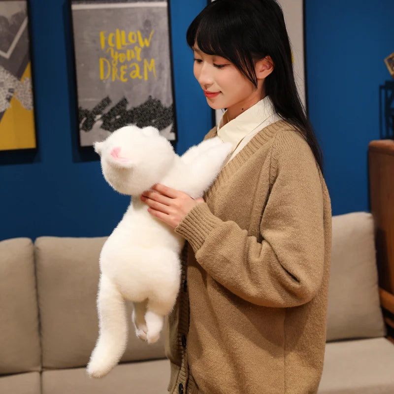 Cute Kitten Plush Toys Stuffed Animals Pet Lie Down Doll Pillow Plushies Soft Toy Children's Christmas Gifts Toys for Girl Boys