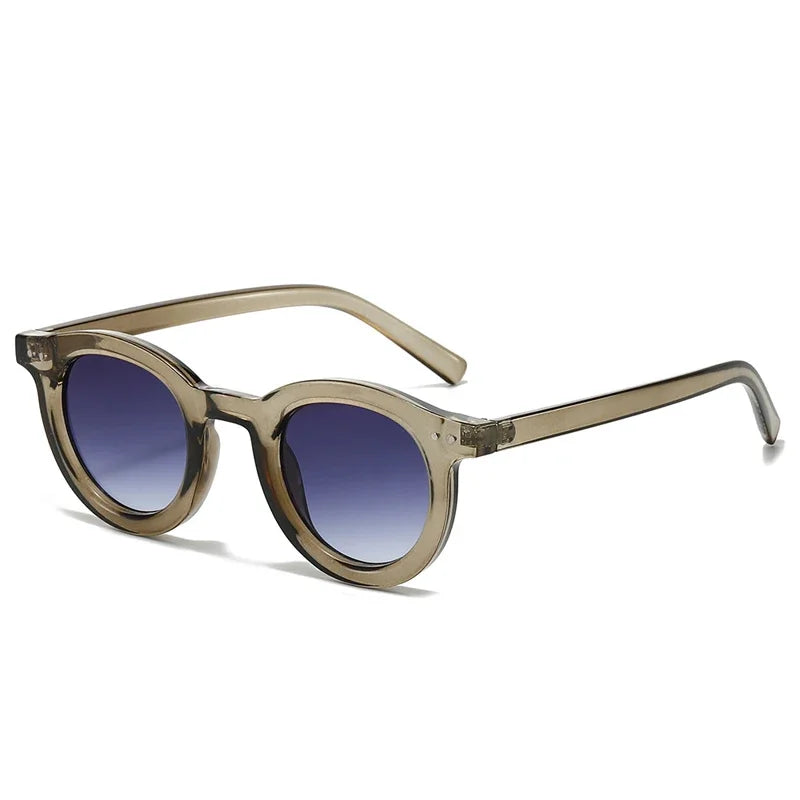JNPCXI New Oval Sunglasses Women Fashion Clear Gradient Shades UV400 Black Orange Men Trending Rivets Punk Sun Glasses
