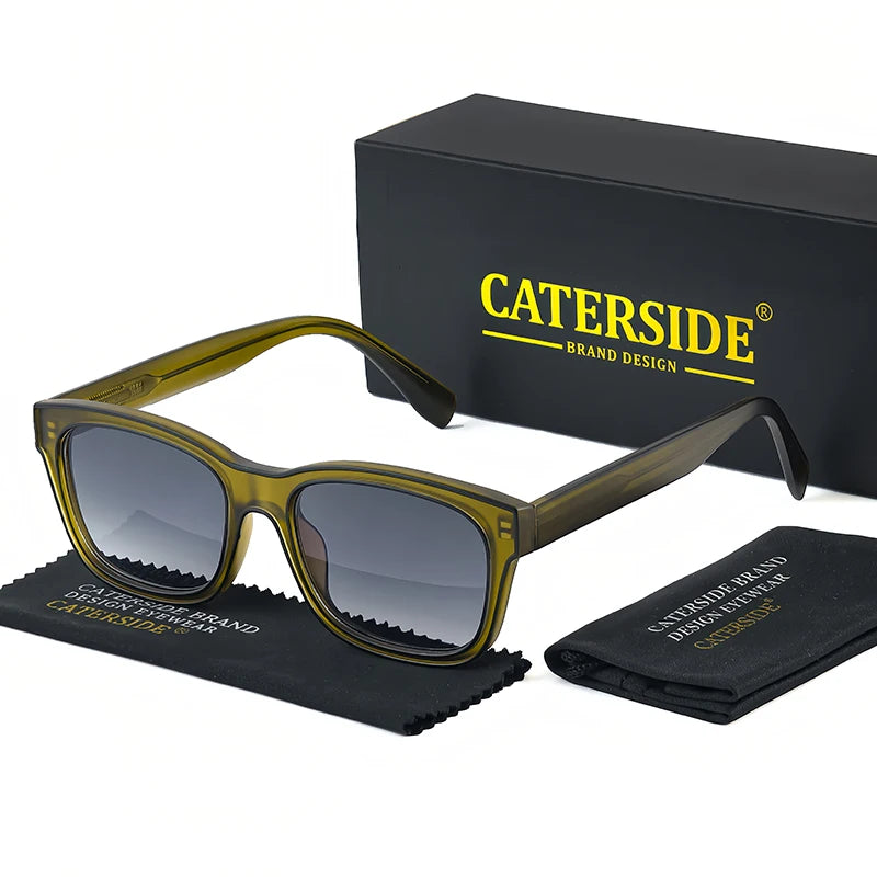 CATERSIDE Retro Square Men's Sunglasses Punk Big Frame Brand Designer Sun Glasses Women's Travel Shopping Casual Eyewear UV400