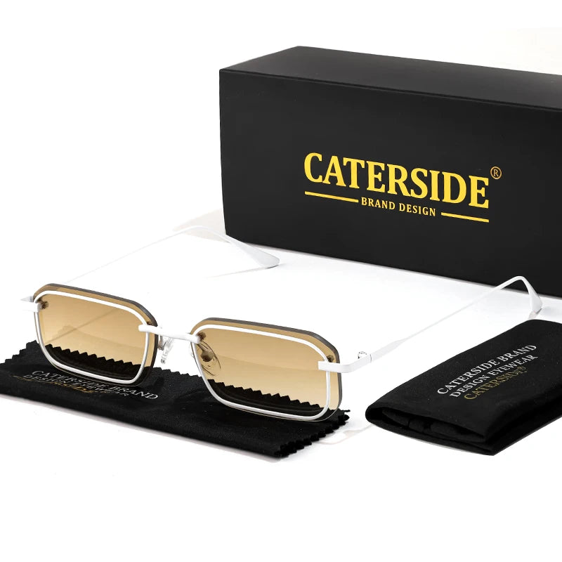 CATERSIDE Retro Punk Sunglasses Men's Square Small Frame Sun Glasses Women Personalized Outdoor Sports Eyewear Summer UV400