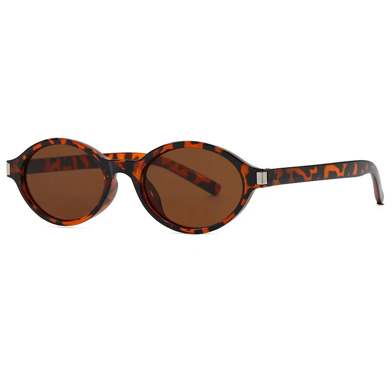 JNPCXI New Fashion Small Oval Sunglasses Women Shades UV400 Retro Punk Men Red Sun Glasses