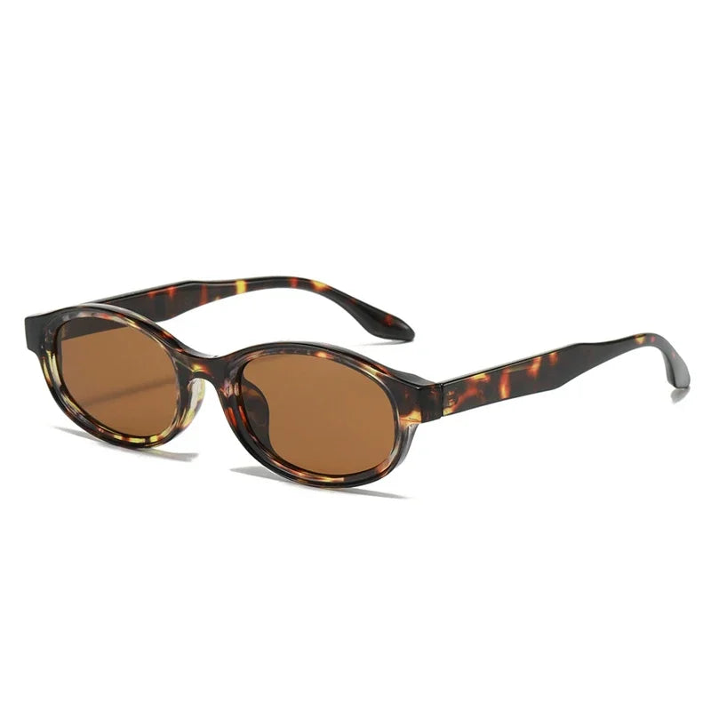 JNPCXI Oval Sunglasses Women Punk Double Color Shades UV400 Retro Men Trending Sun Glasses Clear Lens Frame