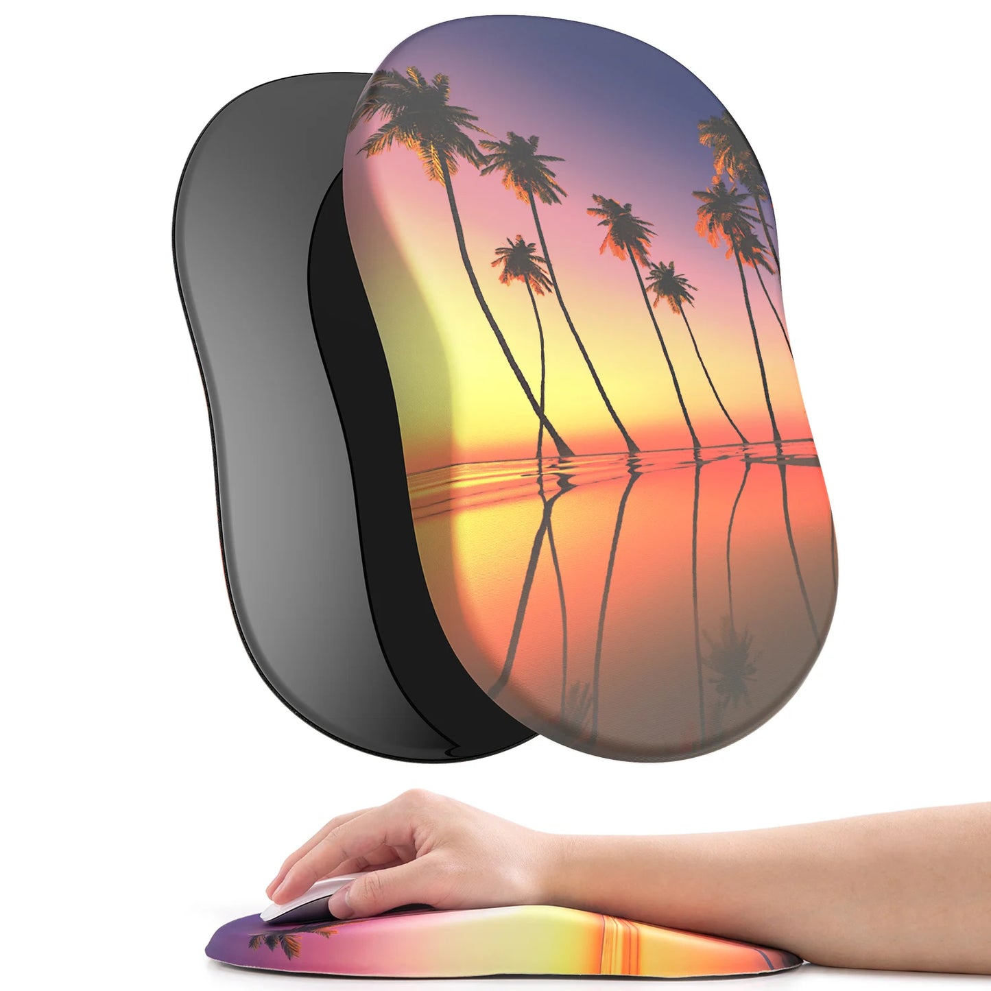 Ergonomic Mouse Pad with Wrist Rest, Soft Mousepad With Memory Foam for Pain Relief, Gaming Mouse Pad for Desk, Home, Office