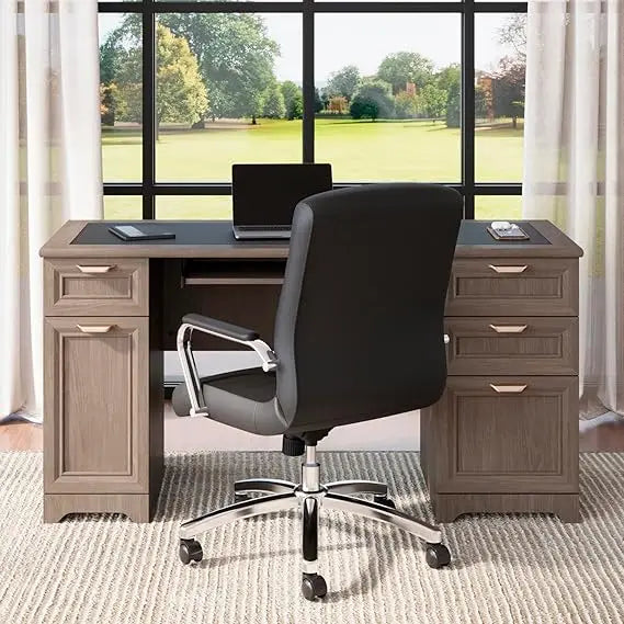 ® Magellan 59"W Manager's Computer Desk, Gray