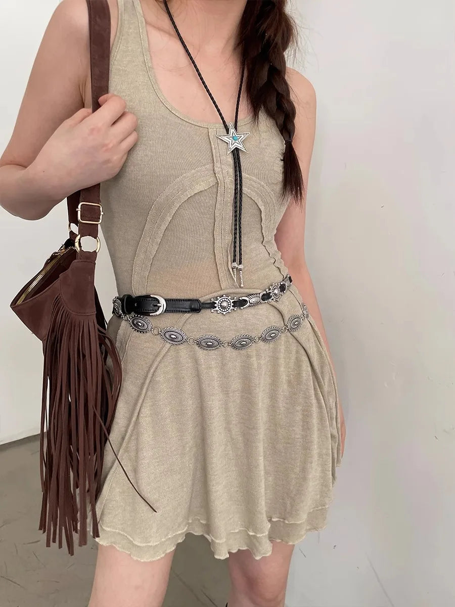 American Vintage Belt 2025 New Versatile Denim Accessory High-End Sense Of Minority Design Waist Chain