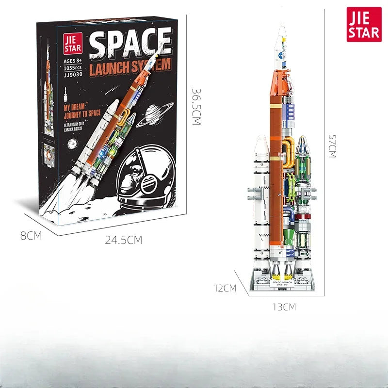 Building blocks rocket model science education assembly DIY heavy rocket JJ9030