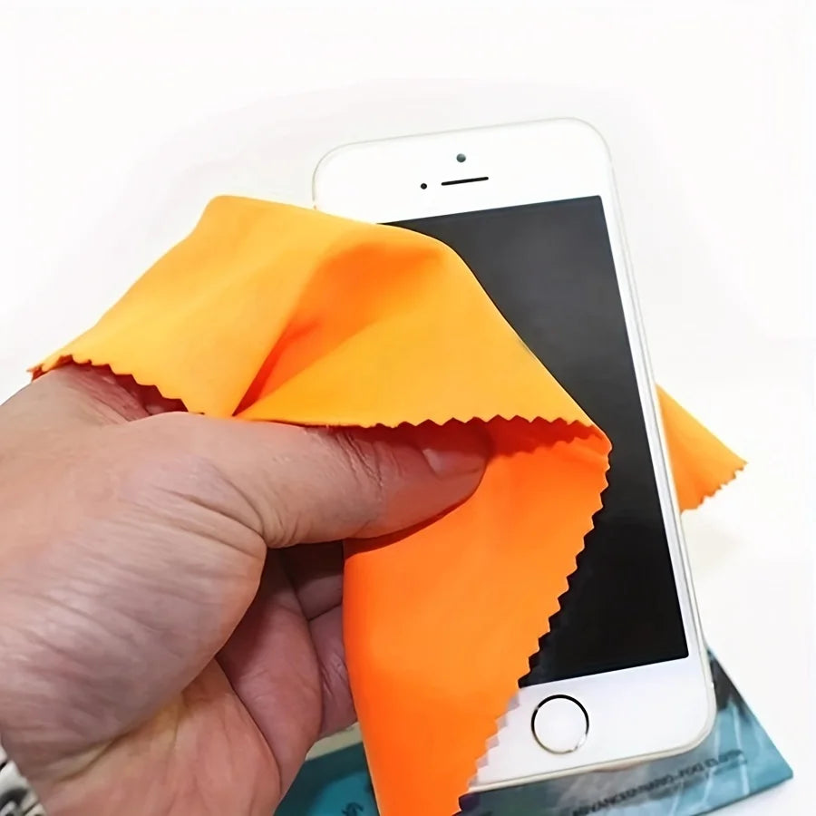 10pcs Thick & Soft Microfiber Cleaning Cloths for Glasses, Camera Lens & Smartphone Screens - Unscented, Random Colors