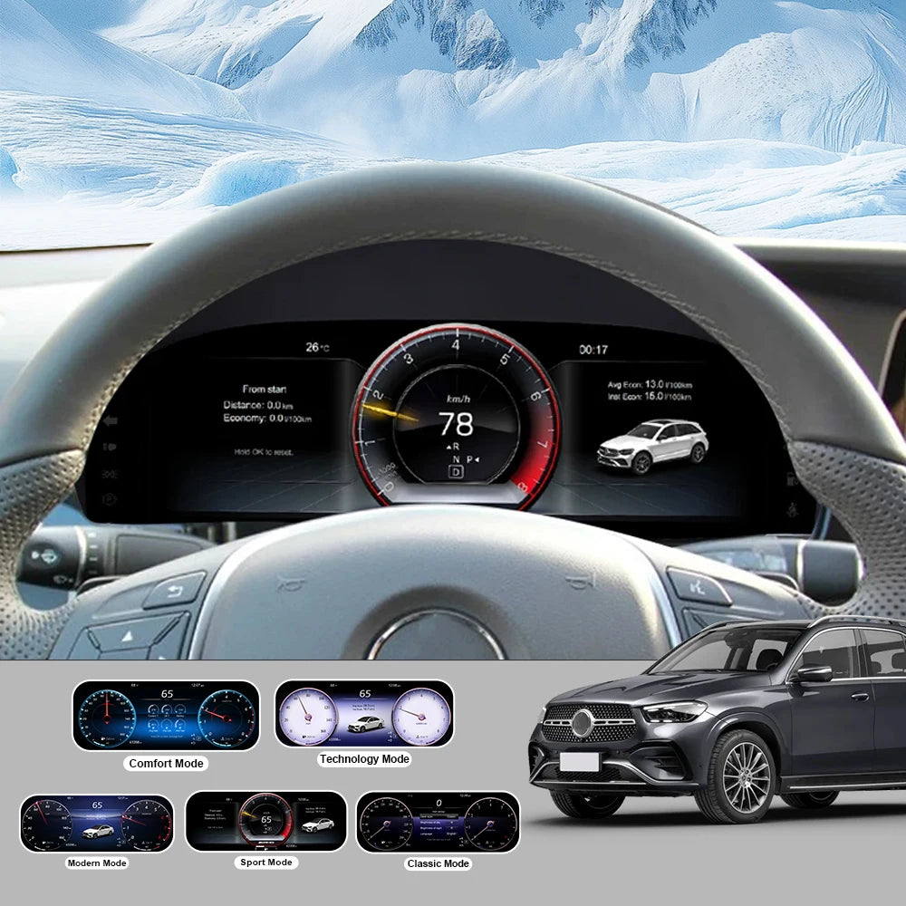 12.3-inch digital instrument cluster for Mercedes-Benz E-Class W212 (2014–2015) NTG 4.5 Cluster instrument panel Speedometer