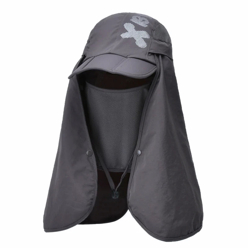 Xinbaoguan 100% polyester9074 men's and women's oversized shawl sun hat outdoor sun protection quick drying folding baseball cap