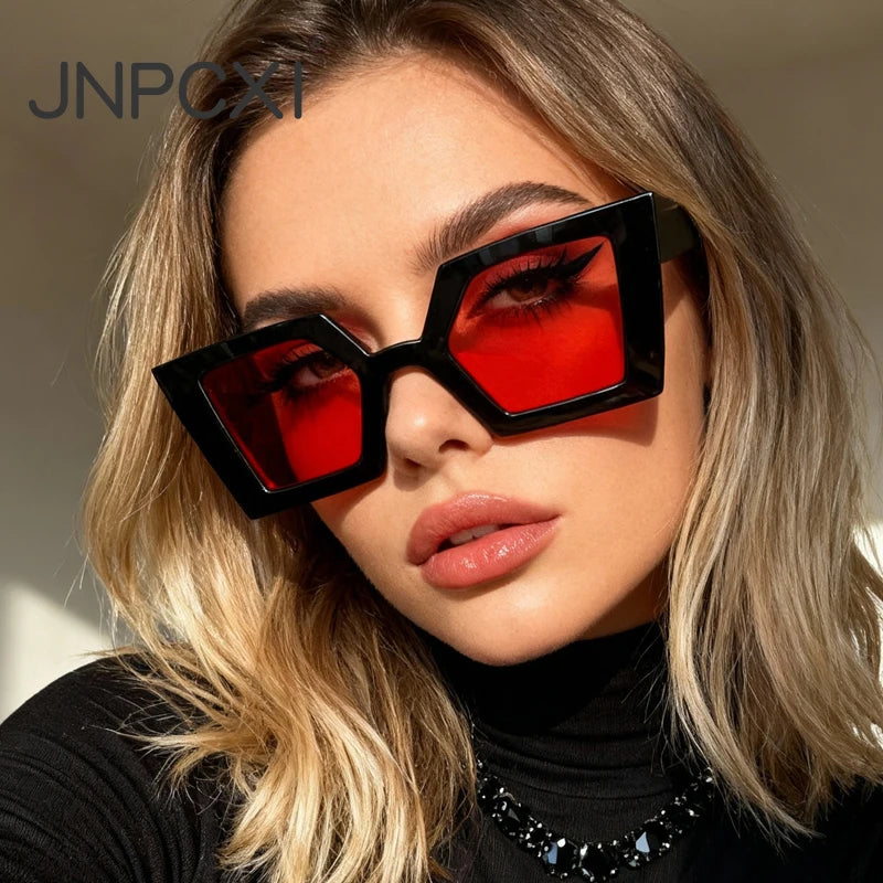 JNPCXI New Y2K Punk Square Sunglasses Women Luxury Big Frame Vintage Sun Glasses For Ladies Fashion Outdoor Shades UV400
