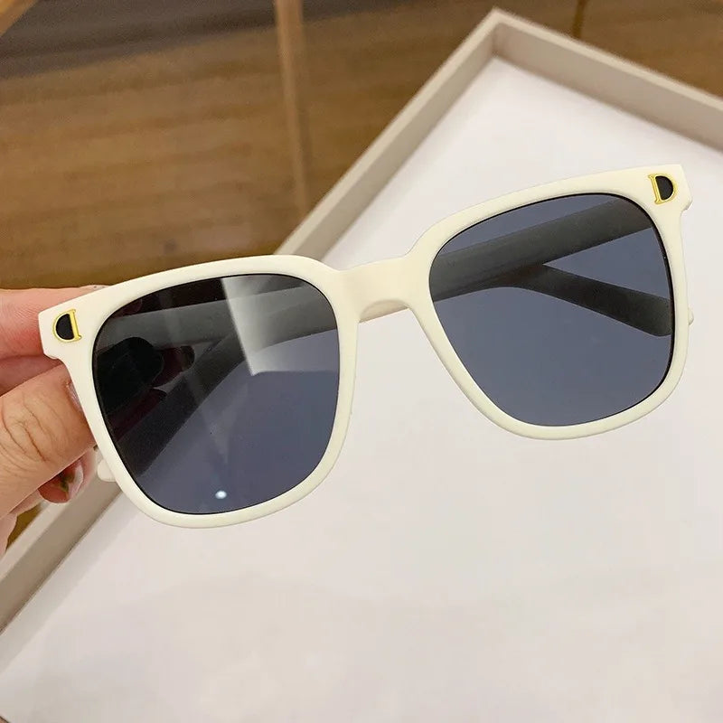 Korea Children's Fashion Candy Color Cute Glasses Baby Square Large Iridescence Sunglasses For Kids Shade For Boy And Girls