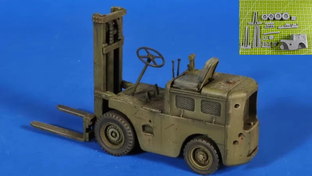 Unpainted 1:35 Resin Model GK Scene Layout Model Resin Forklift Props Need To Be Assembled