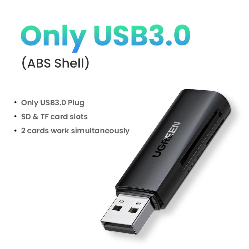 Card Reader USB3.0&USB C to SD MicroSD TF Thunderbolt 3 for Laptop Smart Memory