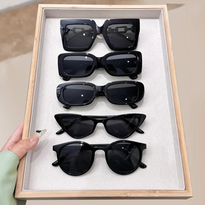 5pcs of Stylish and Durable Black Fashion Glasses Perfect for Daily Wear, Travel and Vacation, and Giving Gifts to Family
