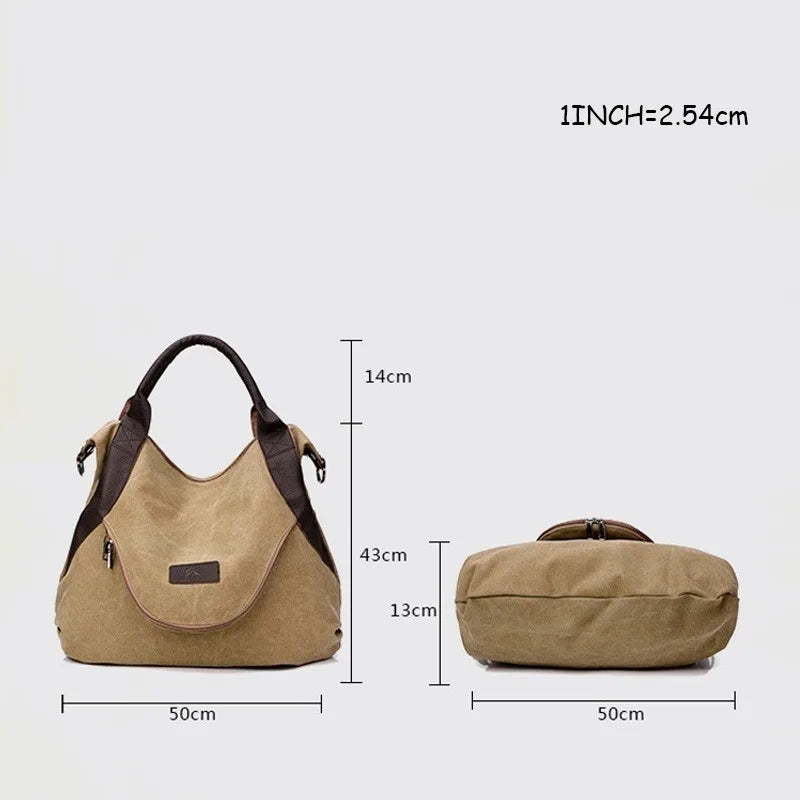 Women Shoulder Bag Large Handbag Canvas Travel Bags Crossbody Vacation Bag