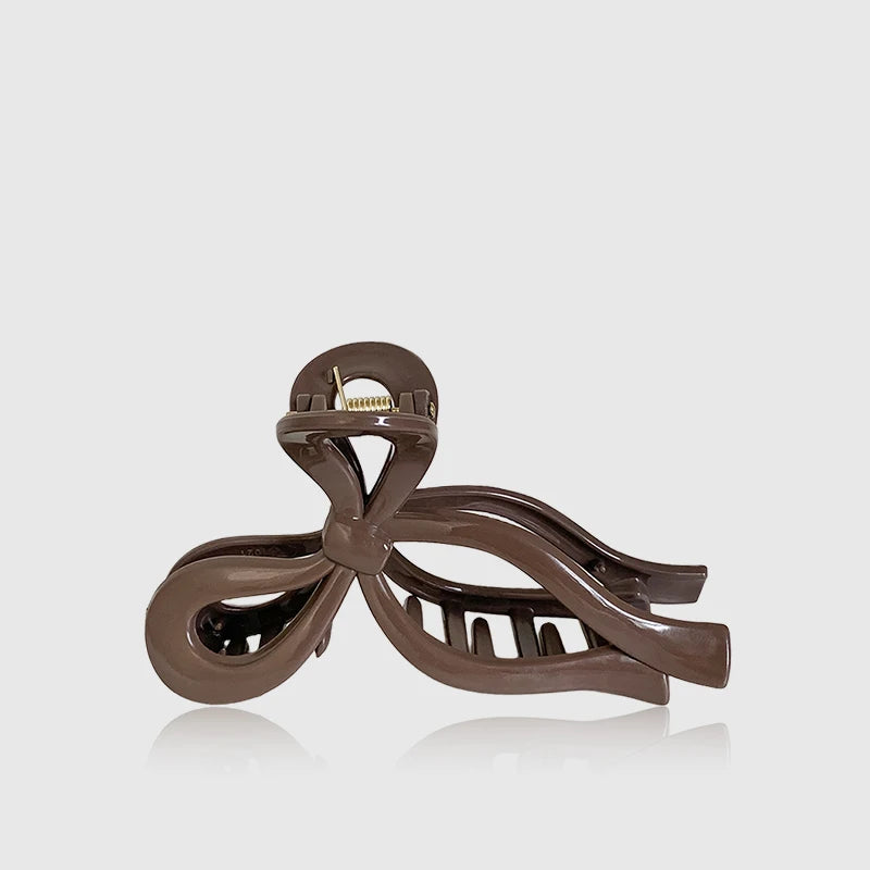 Solid Color Soft Silicone Bow Hair Clip for Woman Elegant Temperament Shark Clip Fashion Girl Ponytail Clip Hair Clamp