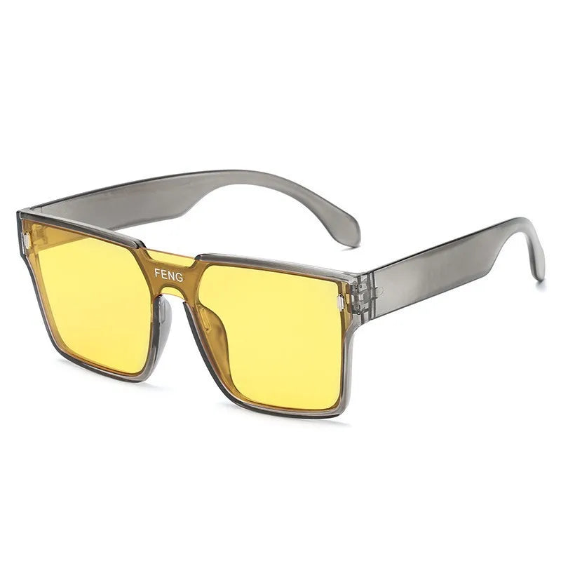 Retro Square Women's Sunglasses, Fashionable and Popular Men's Large Frame Glasses, Outdoor Sunglasses