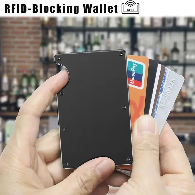 Slim RFID Pop-Up Aluminum Card Holder Wallet Men Women Travel Credit ID Case