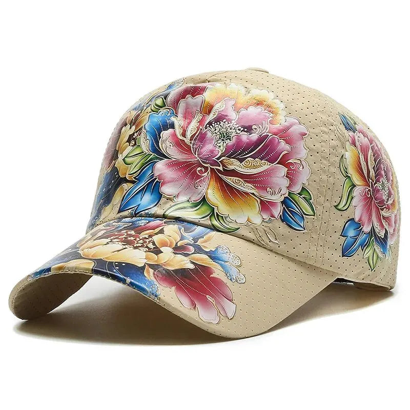 Summer Quick Dry Baseball Cap, Unisex Flower Sun Hats, Style Floral Sun Hats