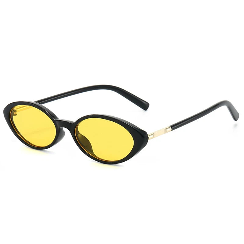 JNPCXI Fashion Small Cat Eye Women Sunglasses Shades Clear Lens Frame Men Punk Leopard Green Oval Sun Glasses UV400