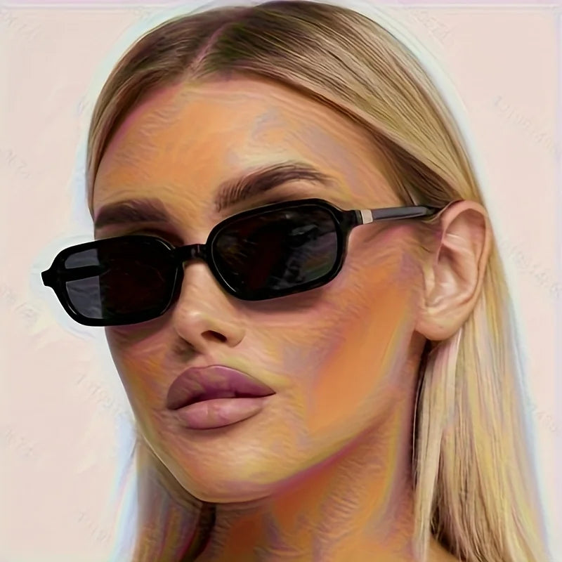 Casual and Versatile Small Frame Black Gray Fashionable and Personalized Women's Dressing Glasses