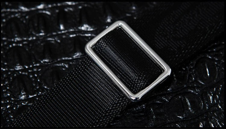 Luxury Messenger Bag Men Leather Business Alligator Shoulder Bag, Crossbody Bag