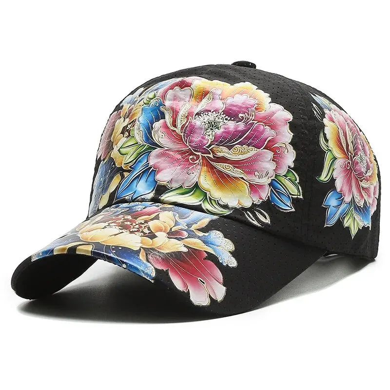 Summer Quick Dry Baseball Cap, Unisex Flower Sun Hats, Style Floral Sun Hats