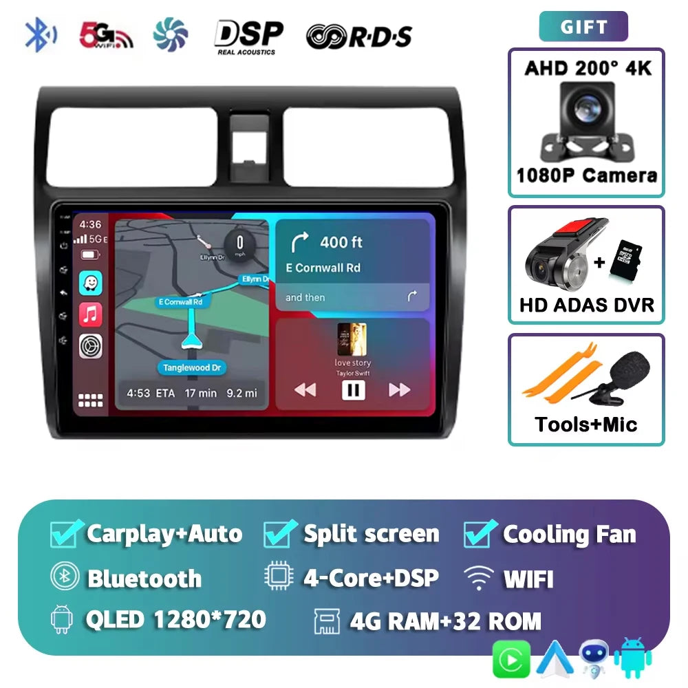 Android 15 2K 12+256GB  For Suzuki Swift 2003 - 2010 Car Radio Multimedia Video Player wireless Carplay Android Auto GPS stereo