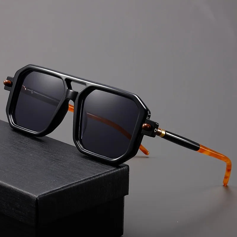 Retro Oversized Glasses for Women Stylish Two-Tone Temples, Perfect for Party Decoration