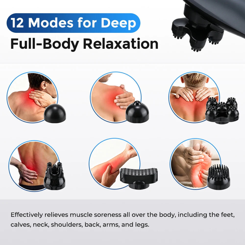 6 in 1 Electric Dolphin Massage Stick Cervical Massager Neck Shoulder Waist Home Massage Hammer Back Multifunctional Whole Body