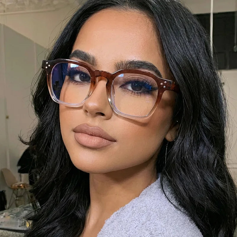 JNPCXI Fashion Square Sunglasses Women Men Vintage Trend Luxury Eyeglass Frame Male Female Glasses Frame UV400